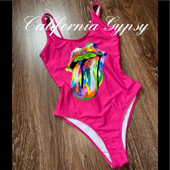 Rolling Stone Hot Pink Rainbow Tongue - Picture 2 of 5